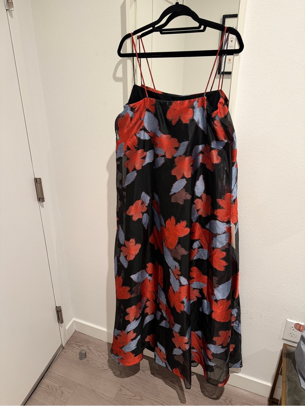 STAUD Satin Organza Delfina Maxi Dress L NWT night garden - Picture 5 of 9